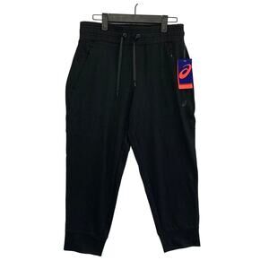 Asics Capri Drawstring Waist Joggers Pants NWT Women's Sz S Black Athleisure